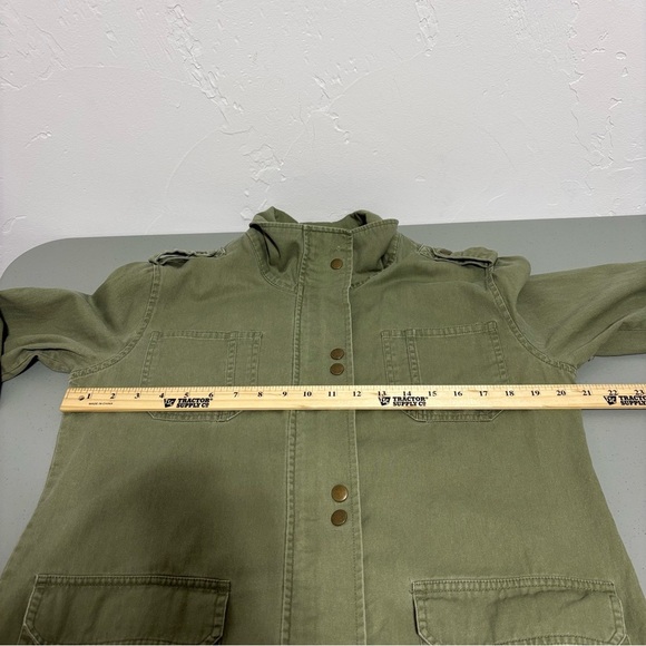 Versona Medium Women's Army Green Snap Zip Jacket Blazer Lightweight FLAW - Picture 11 of 13